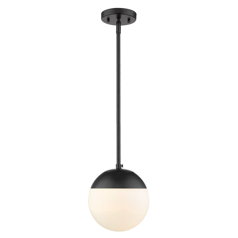 Martina 1 - Light Matte Black Sphere Pendant, Opal Glass