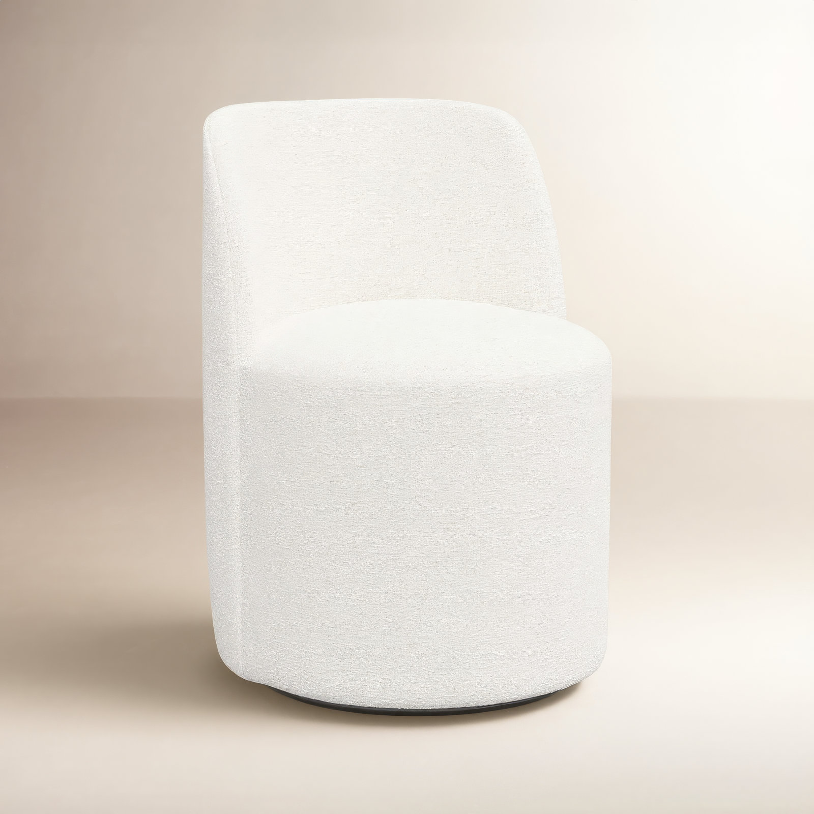 Begonia Swivel Side Chair, Classic Snow Boucle