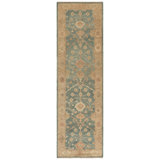 Oushak Oriental Hand-Knotted Wool Medium Blue/Green Area Rug
