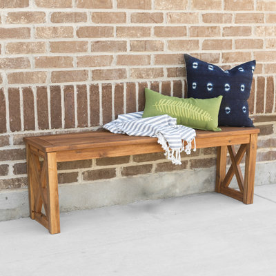 Banc de pique-nique en bois avec pattes de x
