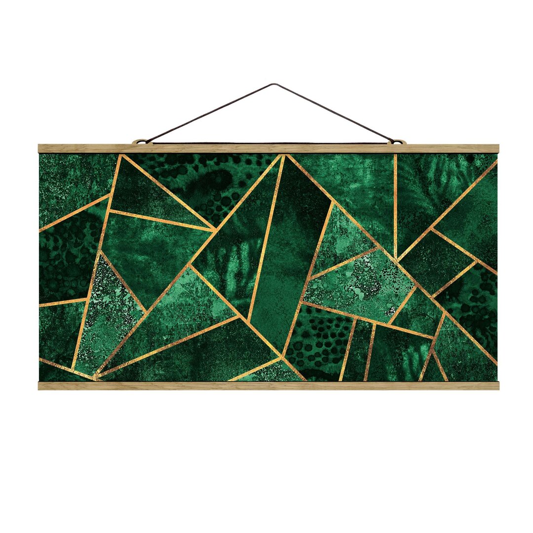 Stoffbild Dark Emerald With Gold von Elisabeth Fredriksson