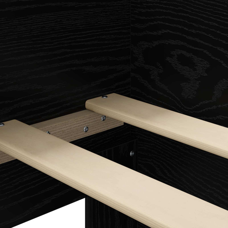 Bed Frame, Black Oak