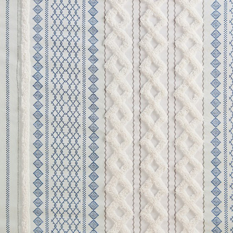 Cotton Printed Shower Curtain with Chenille