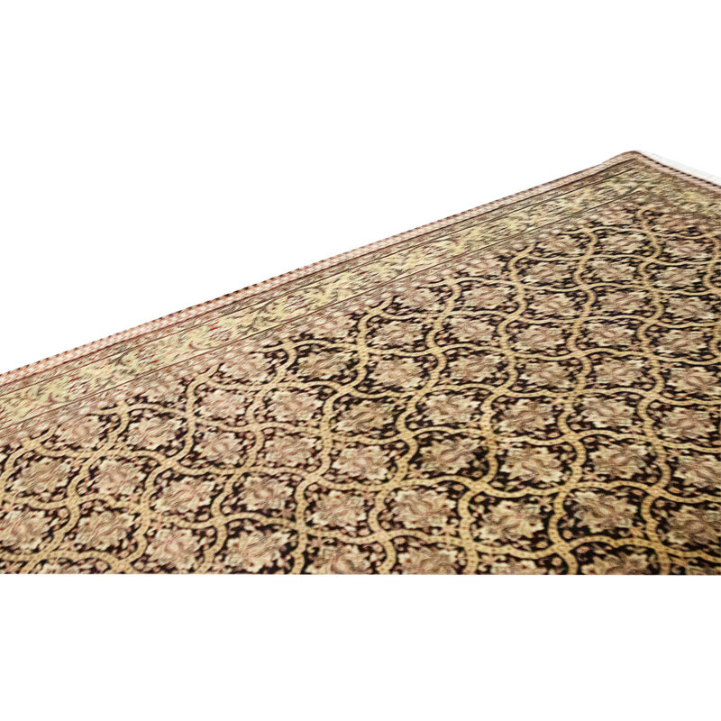 High-Quality Hand-Knotted Black And Gold Area Rug