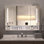 Armoires de salle de bain modernes en aluminium 39 po x 28 po, armoires à pharmacie avec miroirs et lumières à DEL, armoire de rangement de salle de bain avec compartiments de rangement à plusieurs niveaux