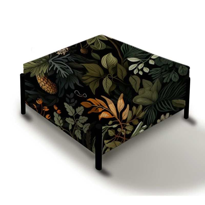 Rustic Wilderness Cottage Charm - grand repose-pieds carré floral