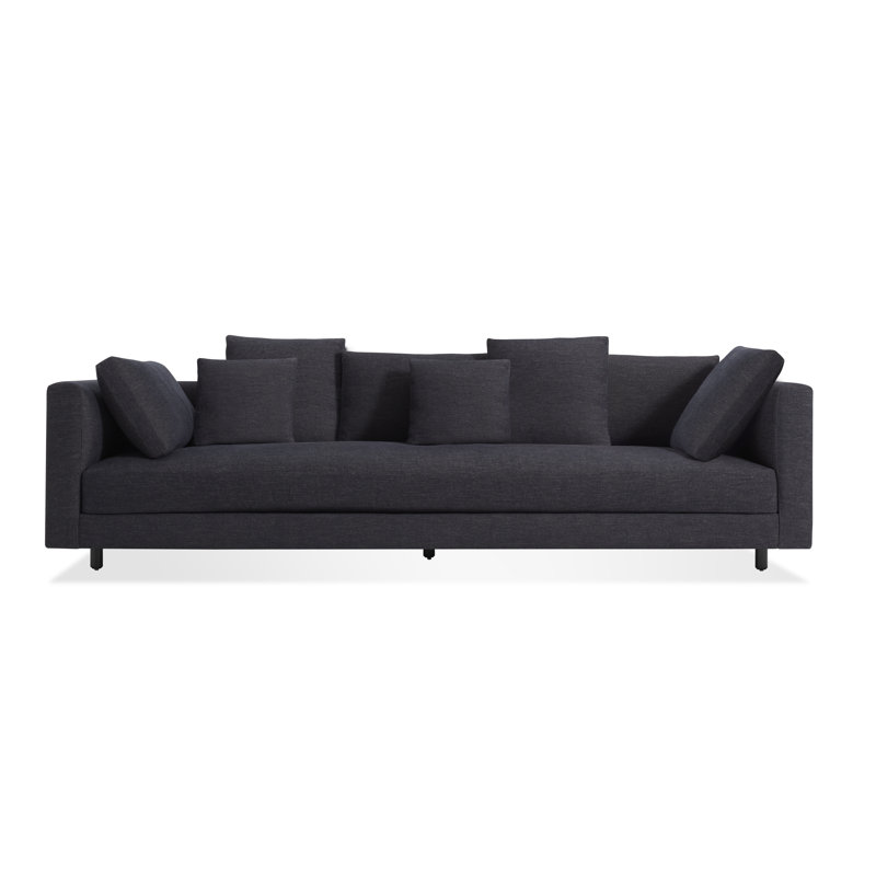 Hands Down Sofa, 35" H x 94" W x 38" D, Camel Velvet/Sanford Navy Polyester Blend, Tofte Navy Polyester Blend
