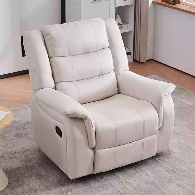 Chaise de loisirs multifonctionnelle en bois massif, Blanc cassé / blanc