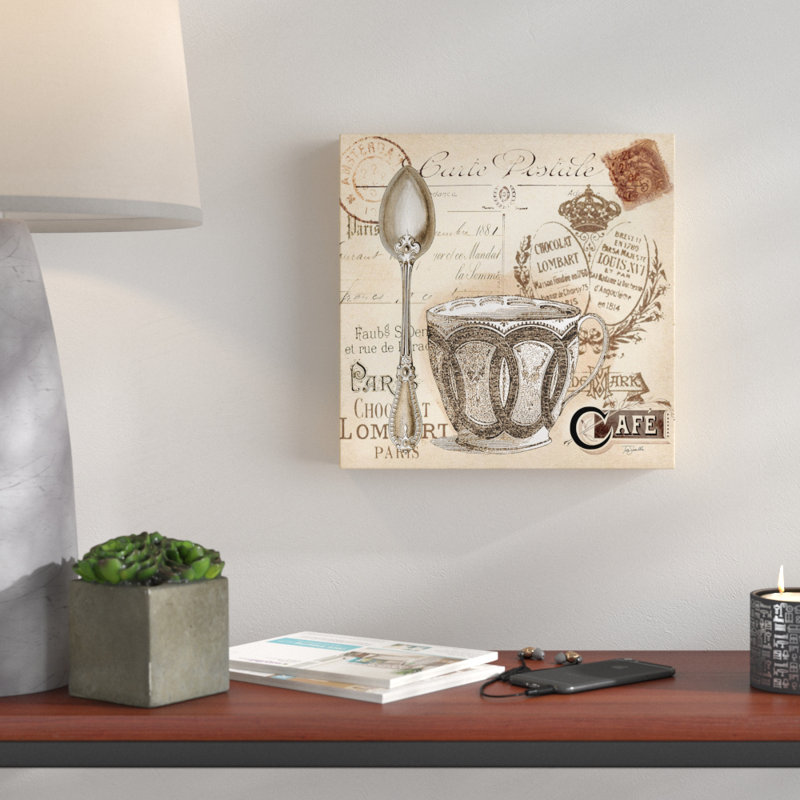 Paris Coffee Postcard II by Tre Sorelle Studios - Wrapped Canvas Print, 60.96cm H x 60.96cm W