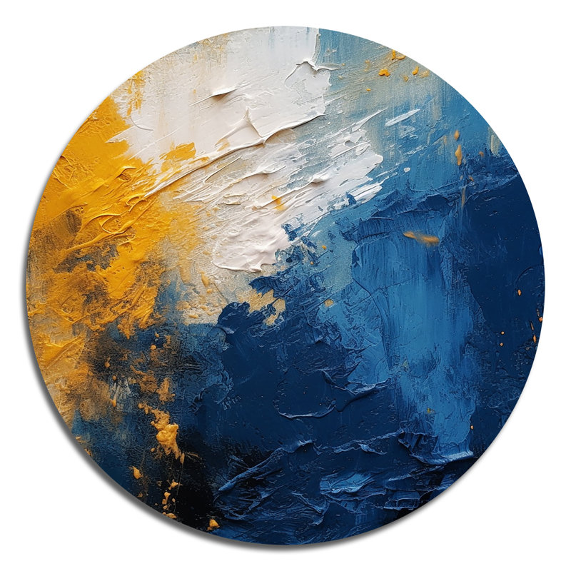 Cliston - Art abstrait rond en métal, H 23 po x l 23 po