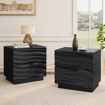 Solid Wood 2-Drawer Nightstands (Set Of 2)