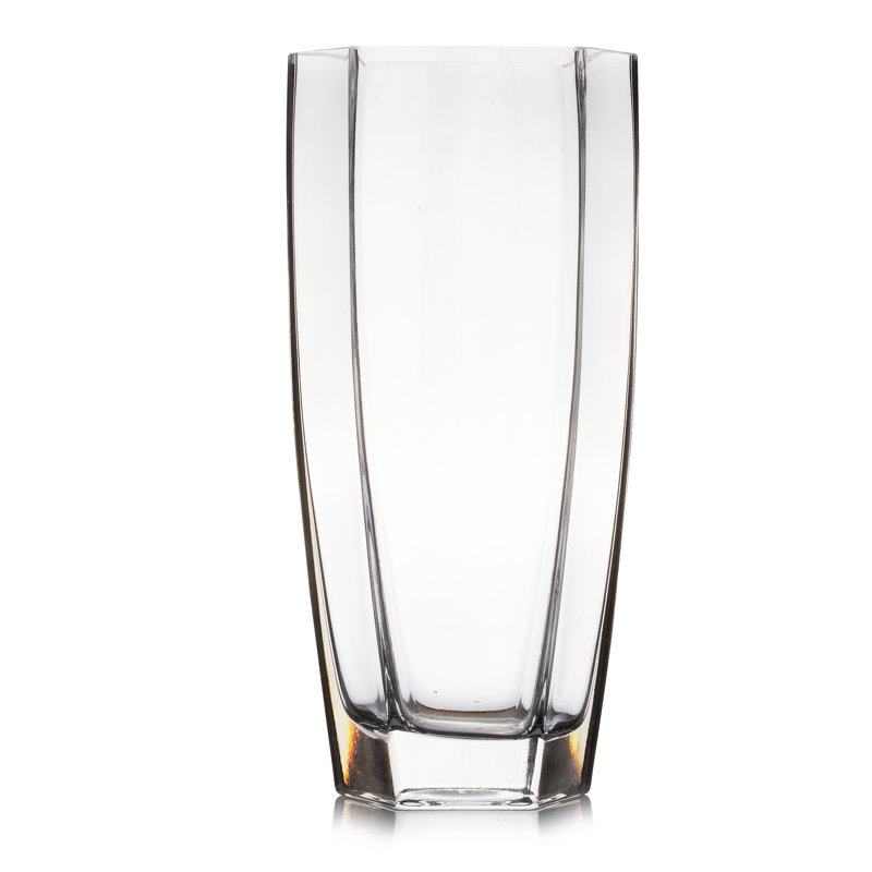 Unique Clear Vase 4.5"D 3.0"W 10.0" H