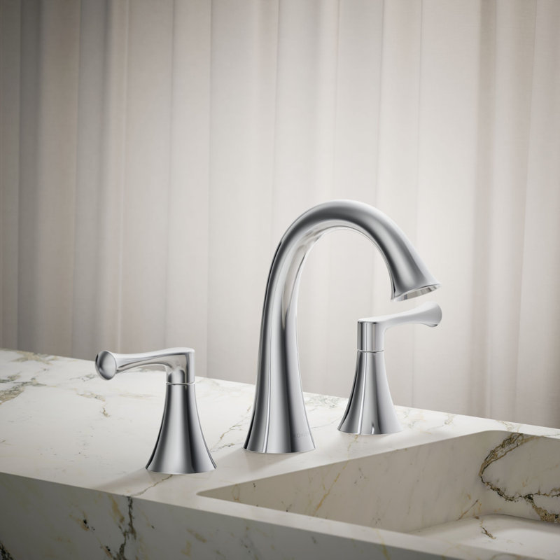 Buckley Widespread Bathroom Sink Faucet, 1.2 Gpm, Polished Chrome, 1.2 GPM