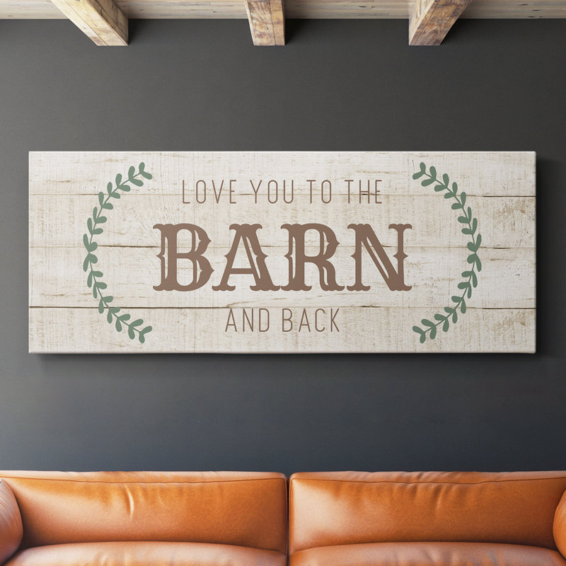 «Love You to the Barn», toile tendue avec châssis - Prêt à être accroché, H 12 po x l 30 po