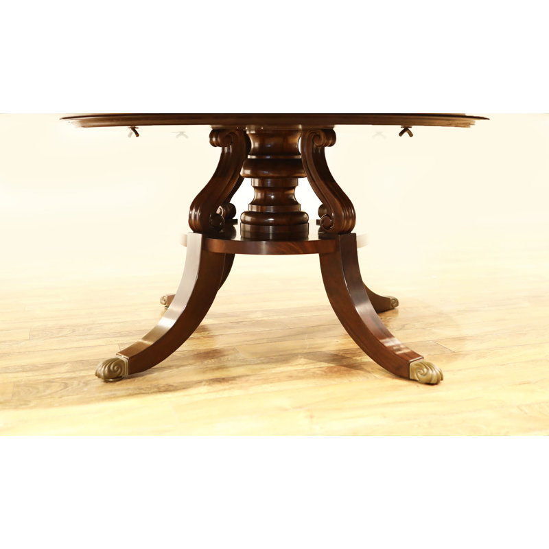 Round Mahogany Wood Dining Table