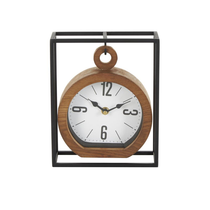 Iron Quartz movement / Crystal Tabletop Clock in Black