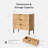 Fluted 3 Drawer Dresser With Metal Legs-558942033