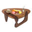 Table basse moderne triangulaire avec base en bois massif - noyer-436897160