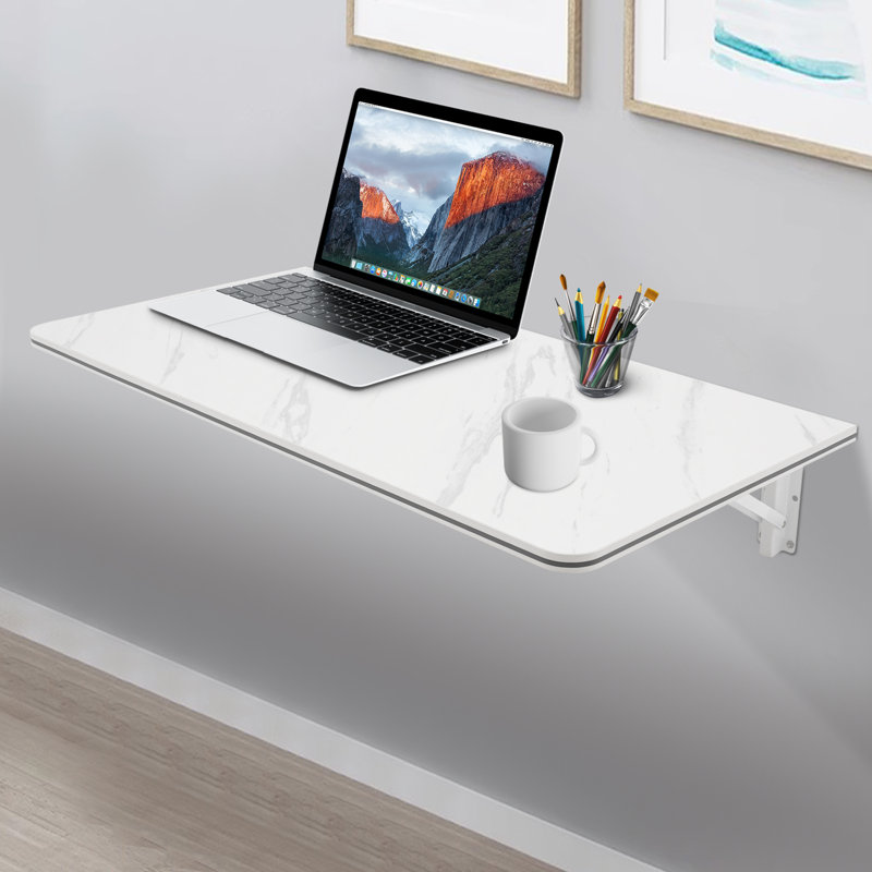 Table pliante murale, H 0,63 po x l 31,5 po x P 15,75 po, Blanc