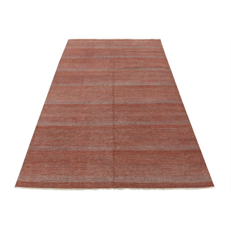 Tapis fin en laine rouge noué à la main 10 pi x 14 pi 3 po Fine