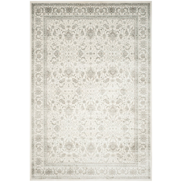 Setser Garden Viscose Oriental Rug in Beige/Gray