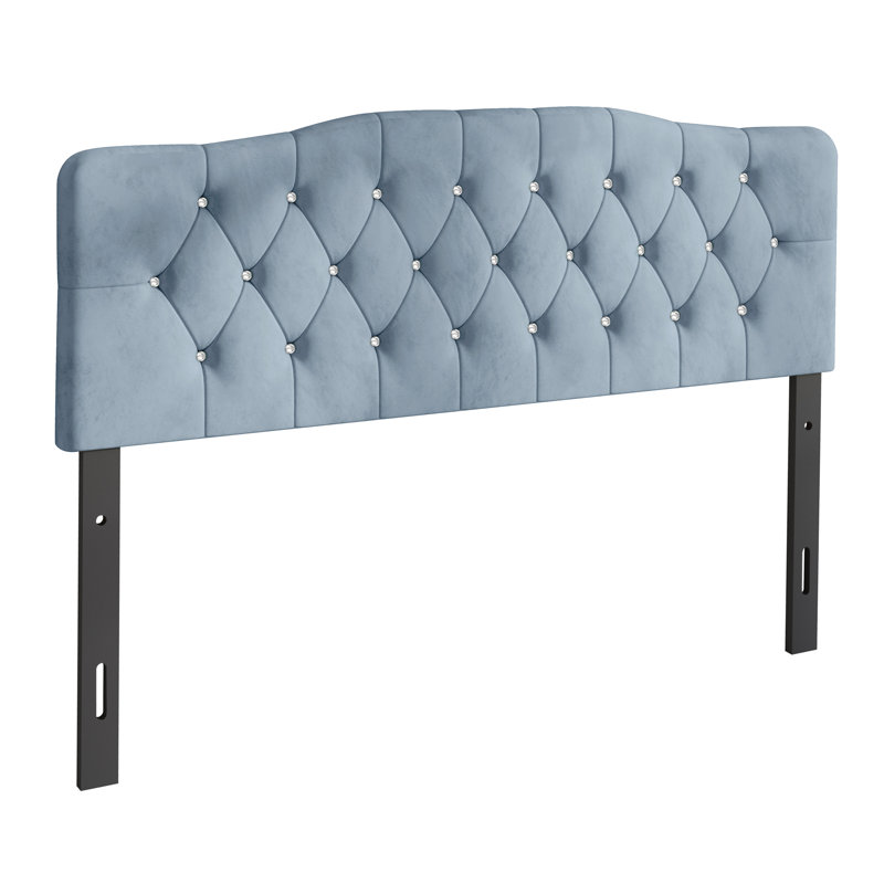 Tête de lit tapissier Dvante, Complète, Bleu pastel