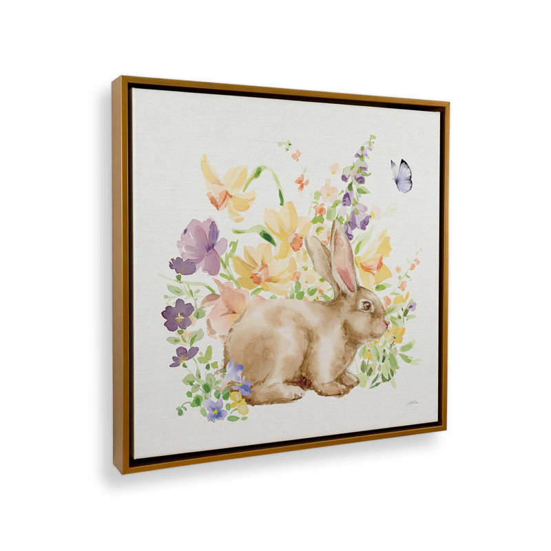 «Spring Celebration III» par Katrina Pete, reproduction d'art sur toile, H 30 po x l 30 po, Floater Frame, Doré
