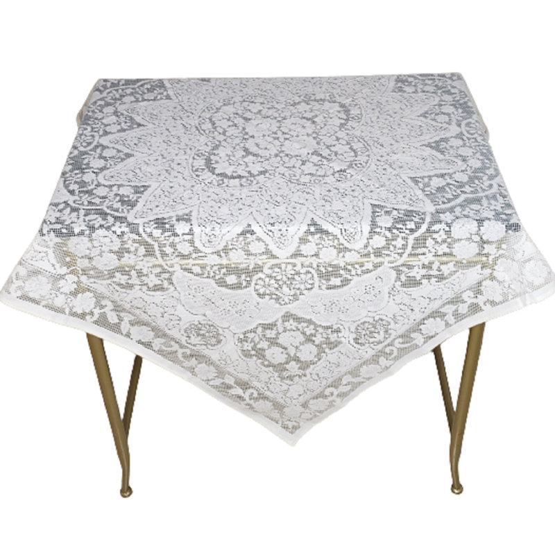 40 inch Lace Tablecloth, Table topper for small tables, White