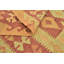 Tapis de la zone en laine beige/rouge 3 pi x 4 pi 10 po one-of-kind à la main noué la Elland