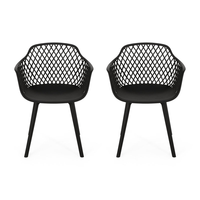Poppy Chair For Outdoor Relaxation - Black Polypropylene, With Frame And Diamond Mesh Pattern Dining Chairs Polypropylene Feature Modern Design