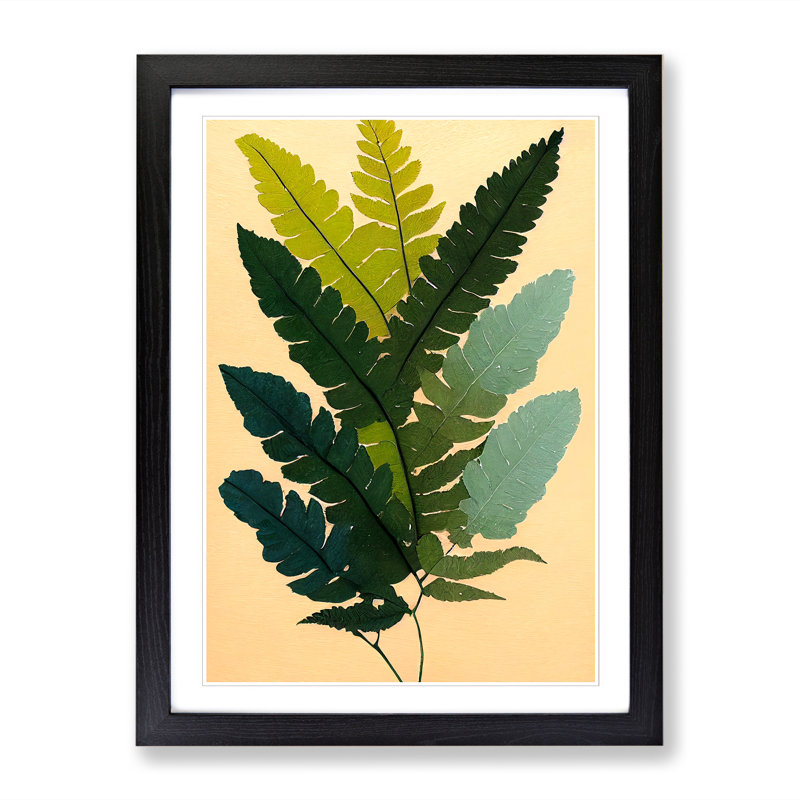 Fern Leaf Layers Vol.2 - Single Picture Frame Print, Black, 64cm H x 46cm W x 2cm D