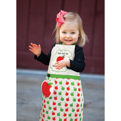  Child Apron and Hand Towel Set Taste and See Theme 12" H