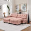 U Shaped Sectional Couches For Living Room,Modular Sectional Sofa Cloud Couch With Ottoman, Deep Seat Loveseat Comfy Advanced Flannelette Oversized Sofa, Modern Couch With Round Armrests 4 Pillows-132237889-132237890