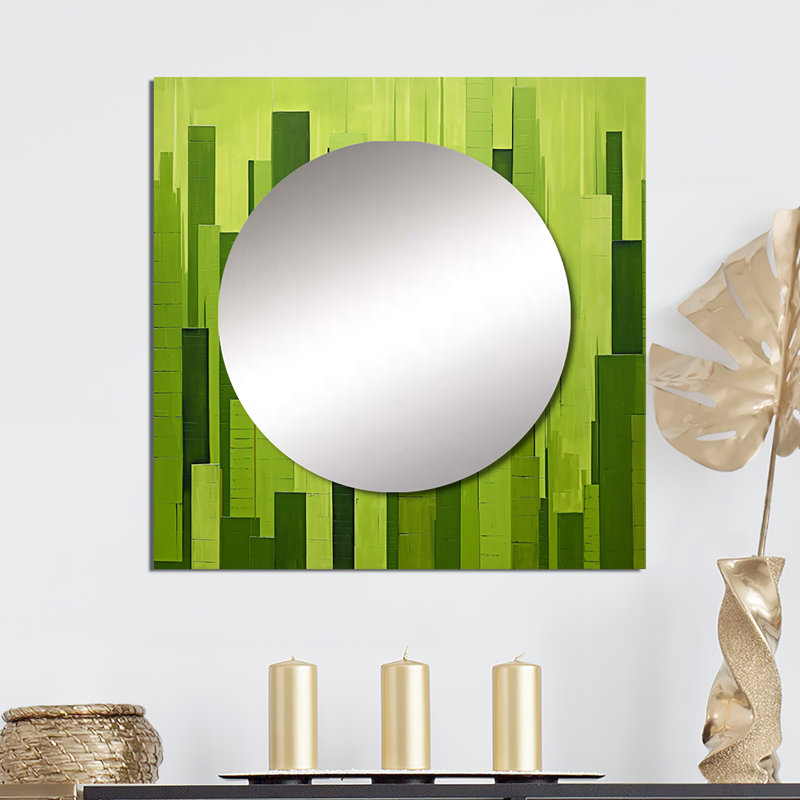 Leontiy - Miroir carré gratte-ciel pour décoration murale, 29 po x 29 po