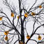 Arbre d'Halloween artificiel pré-éclairé noir avec 18 lumières DEL en forme de citrouille-2032220544