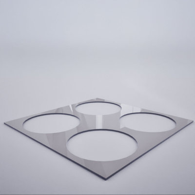 Petits panneaux muraux décoratifs en acrylique Wembley, petit, l 11 3/8 po x H 11 3/8 po x T 1/8 po, gris