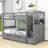 Eadon Kids Twin Over Twin/Full 3 Drawers Bunk Bed with Storage Shelves, Convertible Bottom Bed-637939160