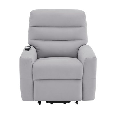 Gray Leather Aire Power Motion Recliner W/Lift
