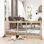 Barrière pour animaux autoportante 72 po x 27,45 po, longueur réglable, bois massif et fil d'acier pour chiens, chats, maison, entrée, couloir, barrière extra large naturelle, chiens, et finition, couloir