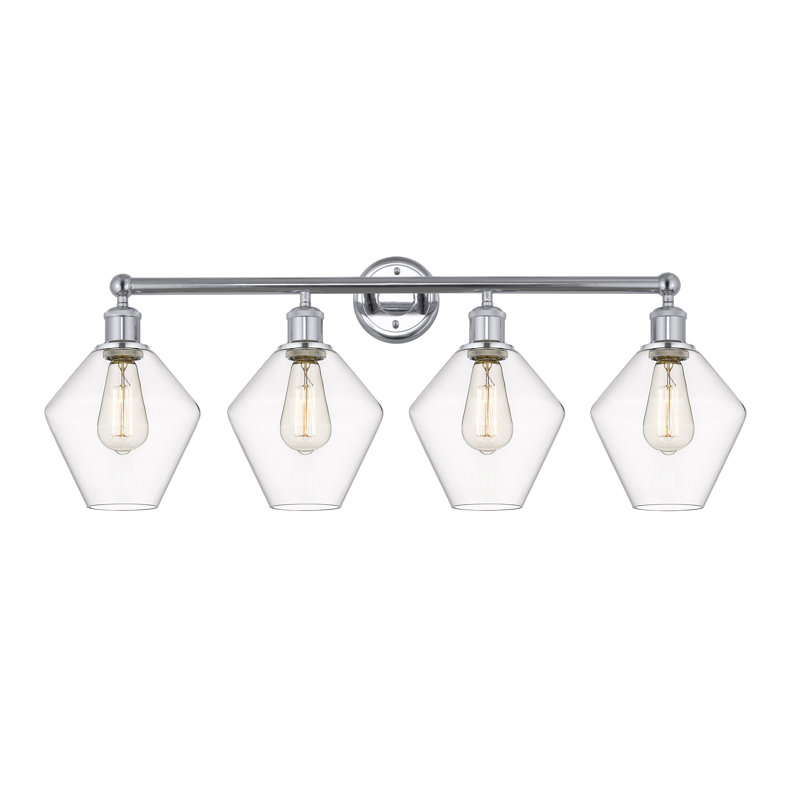 Éclairage de salle de bain à intensité variable 4 lumières Amylea, Transparent, Chrome poli