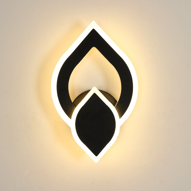 Modern 26.5cm Iron&AcrylicLED Wall Light, 3000, Acrylic/Cast Iron