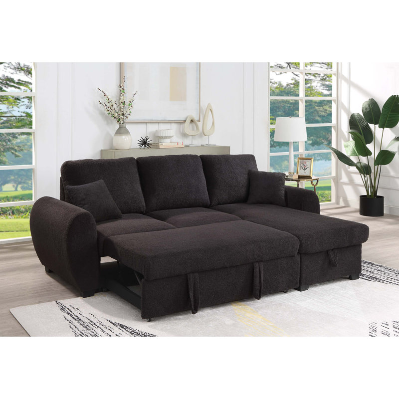 Canapé-lit modulaire réversible en polaire l 95 po avec méridienne Teddy