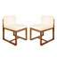 2 chaises de patio - construction en bois massif, coussin beige, ajoute de l'élégance à l'espace (de 2) avec
