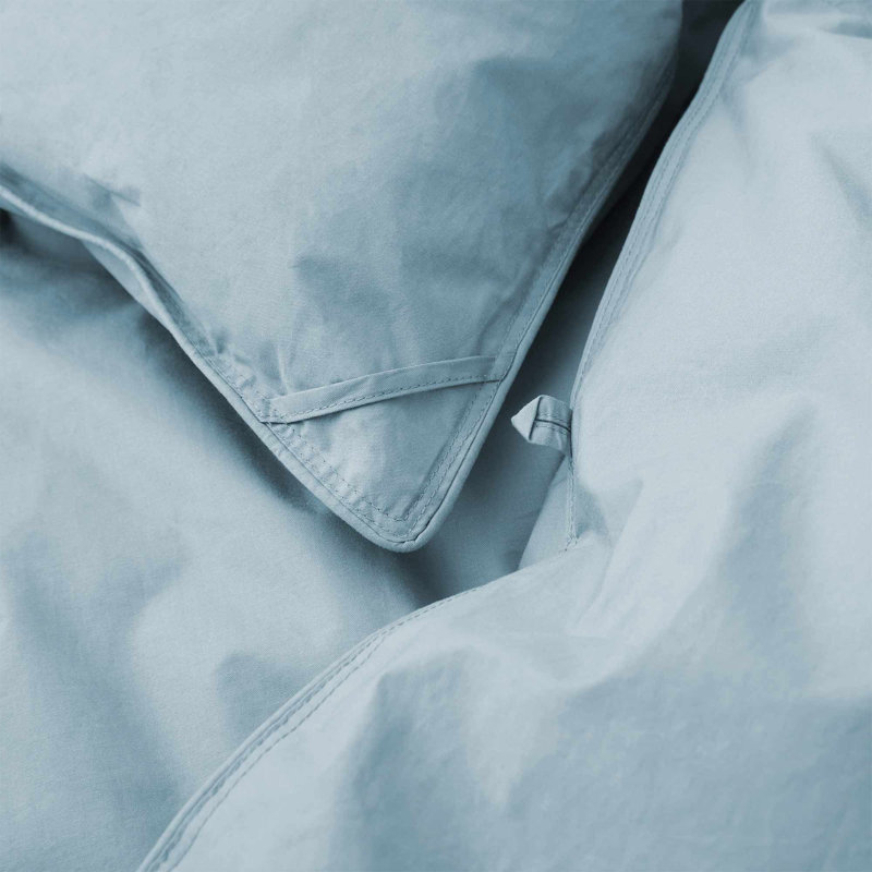 All Season Goose Feather and Down Comforter Cotton Duvet Insert with Premium 100% Cotton Cover, Dark Blue, King