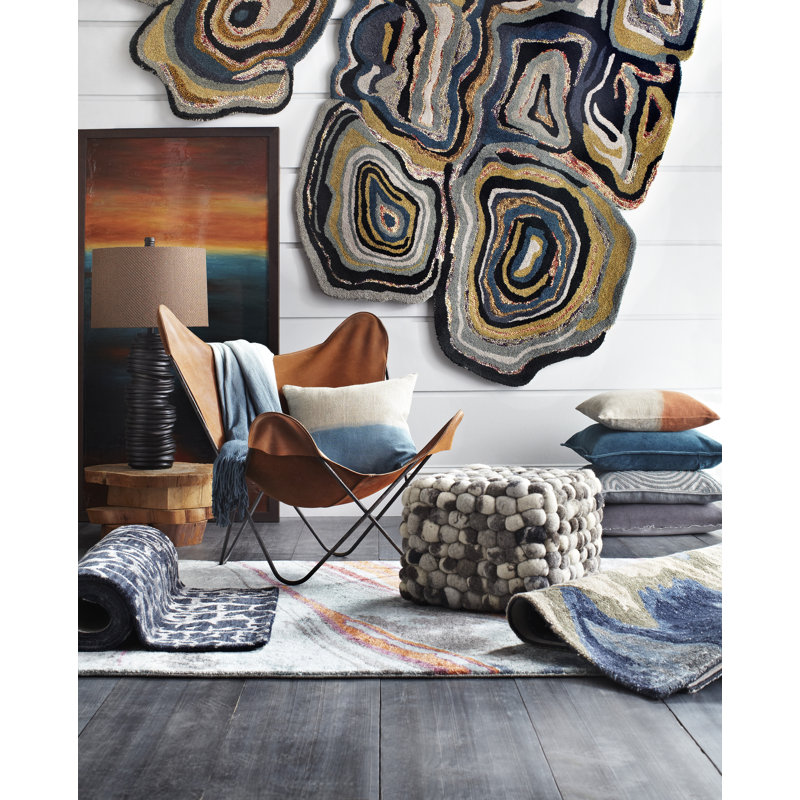 Mcduffy Hand Tufted Viscose Abstract Indoor Rug, Rectangle 9' x 13'