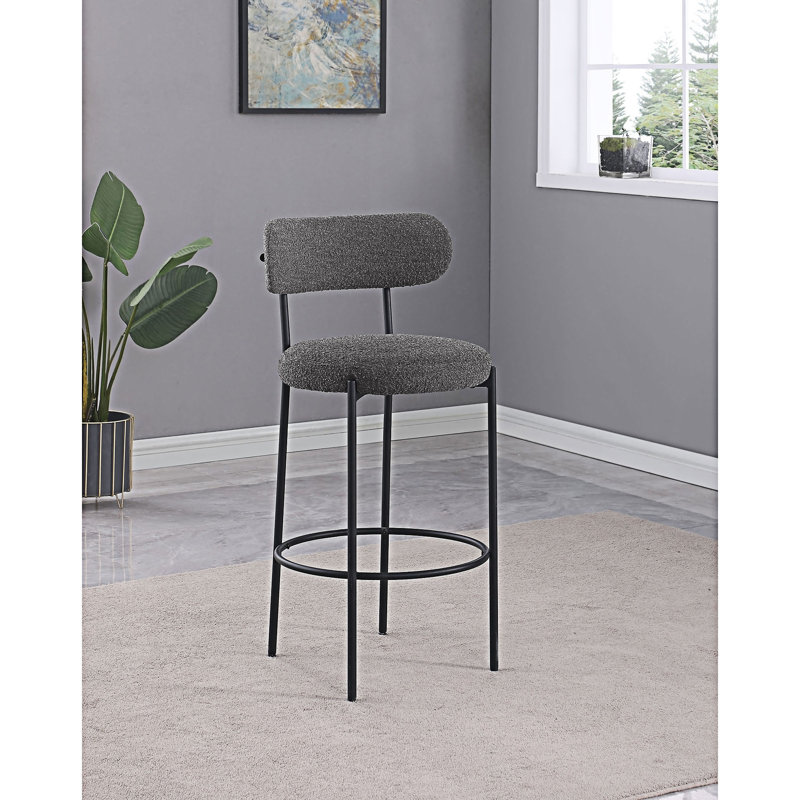 Chaise de bar rembourrée (ensemble de 2), Gris
