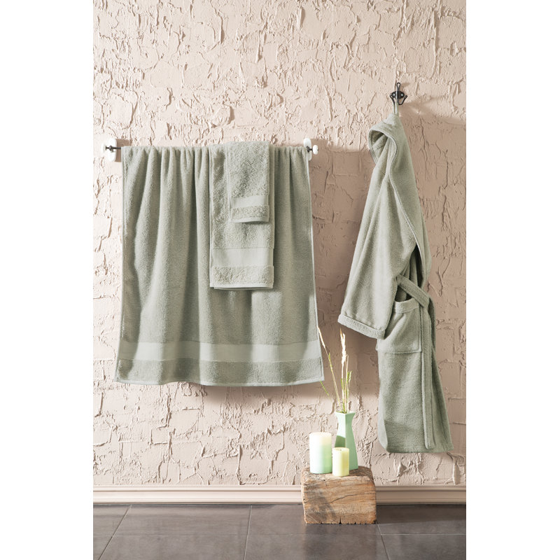 Peignoir mi-mollet en coton avec poches Labarbera, G / TG, Vert