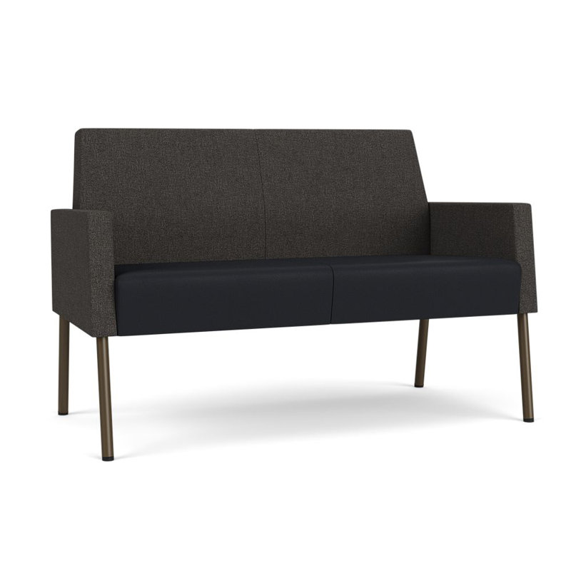 Causeuse Mystic, Fumée Archetype / noir Modena, Acier bronze