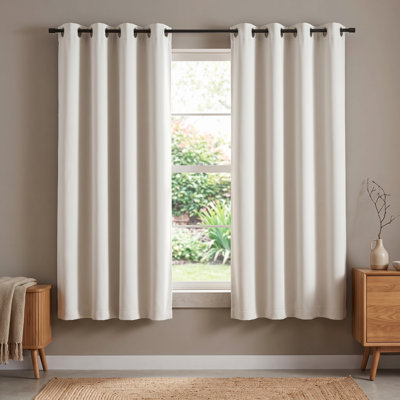 Panneau de rideau à œillets Total Adeline 52 x 72 pouces, blanc cassé - Isolation thermique et réduction du bruit pour la chambre à coucher
