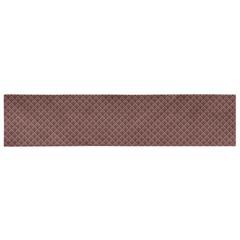 Chemin de table géométrique Avicia, 73,5 po x 17,5 po, Noir / Rouge, Coton